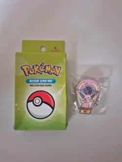 Ultra Rare Pokemon Limited Lotte World Badge Pins Mentali Espeon Balloon Ridge - Image 1