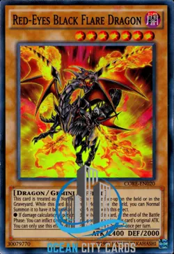 Yugioh Red-Eyes Black Flare Dragon Super Rare CORE-EN020 - Image 1