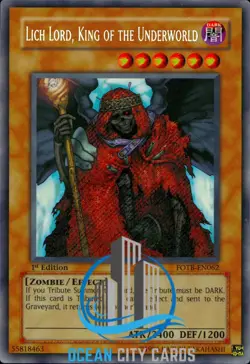 Yugioh Lich Lord, King of the Underworld 1st Edition FOTB-EN062 Secret Rare - Image 1