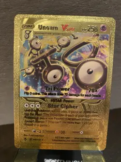 Unown Foil Metal Pokemon Pokemon Fan Art Collectible Card Trading - Image 1