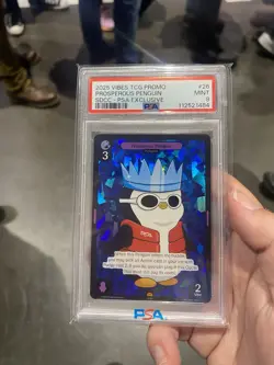 PSA 9 Vibes TCG X PSA Prosperous Penguin SDCC 2025 Exclusive Promo Card - Image 1