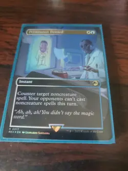 MTG Permission Denied (Borderless FOIL) JURASSIC PARK Near Mint PACK FRESH - Image 1