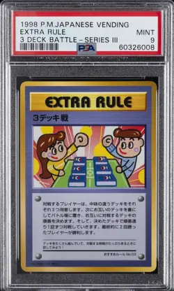 1998 POKEMON JPN VENDING 3 DECK BATTLE-SER III EXTRA RULE PSA 9 - Image 1