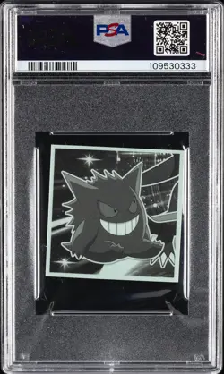 2021 LOTTE POKEMON JPN MUJI SER 3 WAFER STICKERS #21 GENGAR PSA 9 - Image 2