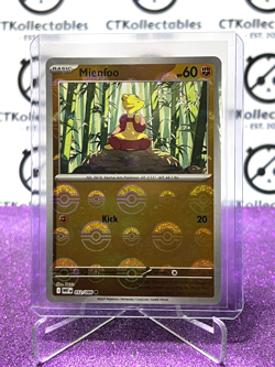 MIENFOO POKE BALL REVERSE HOLO SCARLET & VIOLET WHITE FLARE #052/086 POKEMON - Image 1