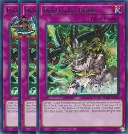Yugioh! 3x Dracotail Horn JUSH-EN010 Rare 1st Ed NM - Image 1