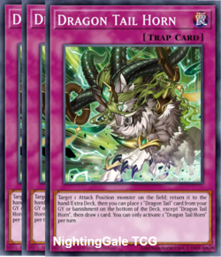 Yugioh! 3x Dracotail Horn JUSH-EN010 Rare 1st Ed NM - Image 1