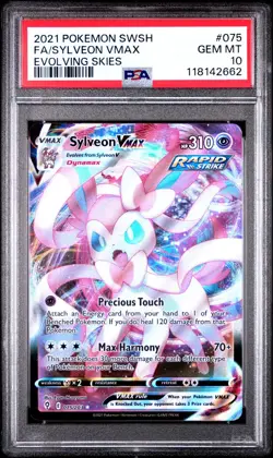 PSA 10 Sylveon VMAX 075 Full Art Pokemon Card Evolving Skies GEM MINT 2021 - Image 1