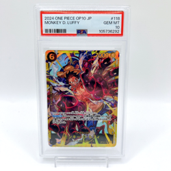 PSA 10 One Piece Card Game Luffy OP10-118 & Roger OP09-118 SEC Set Japanese - Image 2