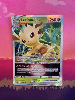 Pokemon Card Leafeon VSTAR SWSH195 Black Star Promo Full Art Near Mint - Image 1