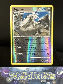 Pokemon Card Aggron 14/111 Platinum Rising Rivals Reverse Holo Rare Played - Image 1
