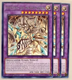 Yugioh! 3x Mysterion the Dragon Crown JUSH-EN013 Rare 1st Ed NM - Image 1