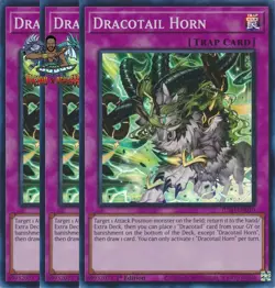 Yugioh! 3x Dracotail Horn JUSH-EN010 Super Rare 1st Ed NM - Image 1