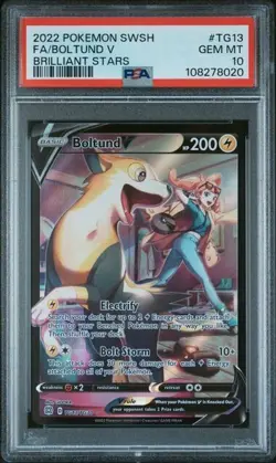 PSA 10 Gem Mint BOLTUND V TG13/TG30 Ultra Rare 2022 Pokemon SWSH Brillant Stars - Image 1