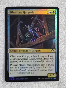 MTG Obstinate Gargoyle FOIL - Modern Horizons 3 #195 Magic Gathering Card NM - Image 1