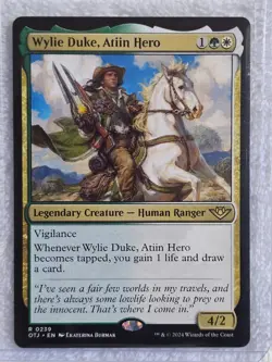 MTG Wylie Duke, Atiin Hero Outlaws of Thunder Junction (OTJ) #239 Card Rare NM - Image 4