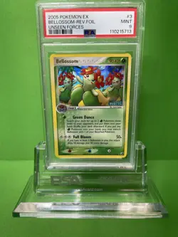 2005 POKEMON EX UNSEEN FORCES 3 BELLOSSOM-REVERSE FOIL PSA 9 - Image 1