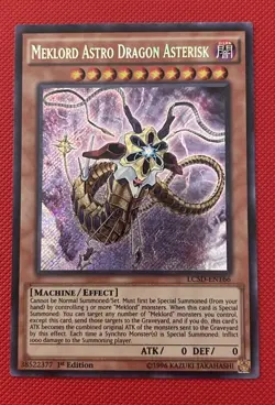 Yugioh Meklord Astro Dragon Asterisk LC5D-EN166 Secret Rare 1st Edition - Image 1