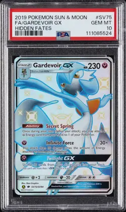 2019 POKEMON SUN & MOON HIDDEN FATES #SV75 FULL ART/GARDEVOIR GX PSA 10 - Image 1
