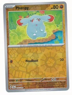 D451144 Pokemon Card Phanpy #102 Surging Sparks Reverse Holo - Image 1