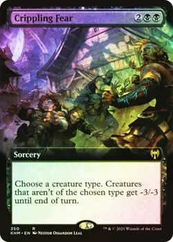x4 NM+ FOIL MTG Crippling Fear Extended Art #350 Kaldheim Magic Card - Image 1