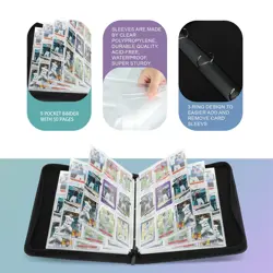 9 Pockets Trading Card Binder with Sleeves Card Organizer, 900 Double Sided P... - Image 4