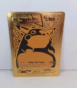 Pokemon TCG Lost Origin - Pikachu VMAX Full Art Ultra Rare - Gold Metal Card - Image 1