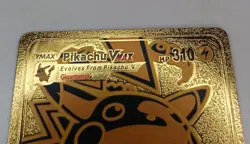Pokemon TCG Lost Origin - Pikachu VMAX Full Art Ultra Rare - Gold Metal Card - Image 2