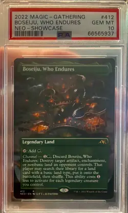 PSA 10 GEM MINT 2022 MTG Boseiju Who Endures BORDERLESS - Image 1