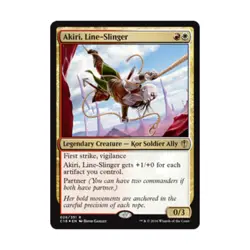 WOTC MTG Commander 2016 Akiri, Line-Slinger (R) (Foil) EX - Image 1
