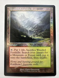 MTG Wooded Foothills (Retro Frame Foil) Modern Horizons 3 NM - Image 1