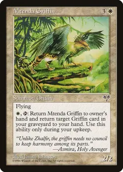 MTG Mirage --- MTENDA GRIFFIN --- Uncommon! NM! Magic the Gathering! - Image 1