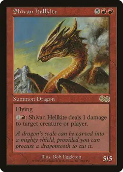 MTG Magic the Gathering Shivan Hellkite (214/356) Urza's Saga MP - Image 1