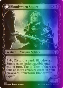 MTG Bloodsworn Squire (289/596) Innistrad Crimson Vow LP FOIL - Image 1