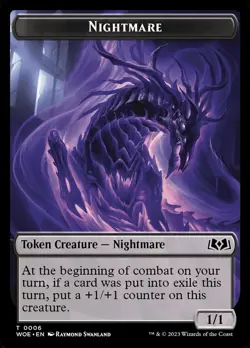 MTG Magic the Gathering Token - Nightmare (6/515) Wilds of Eldraine LP - Image 1