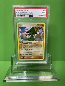 2006 POKEMON EX CRYSTAL GUARDIANS 15 CACTURNE-REVERSE FOIL PSA 9 - Image 1