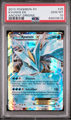 2015 POKEMON XY ANCIENT ORIGINS #25 KYUREM EX PSA 10 - Image 1