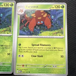047/165 PARASECT REVERSE HOLO AND COMMON SCARLET & VIOLET 151 POKEMON CARD - Image 3