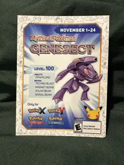 Pokemon Genesect Code Card Official 20th Anniversary 2017 3DS Nintendo Mythical - Image 1