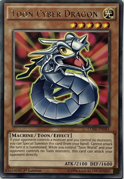 Toon Cyber Dragon CORE-EN043 Rare 1st Edition YuGiOh! TCG Card - Image 1