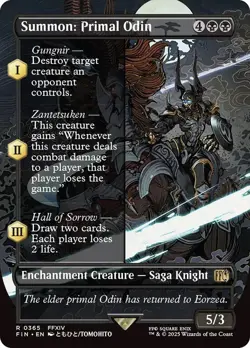 Summon: Primal Odin Borderless Final Fantasy MTG NM - Image 1