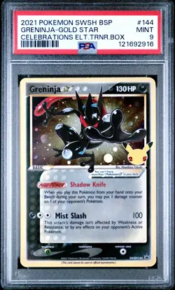2021 POKEMON SWSH BLACK STAR PROMO #144 GRENINJA-GOLD STAR PSA 9 - Image 1