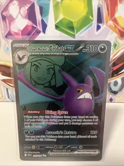 Team Rocket's Crobat ex 217/182 Double Rare Full Art Pokemon Destined Rivals NM - Image 1