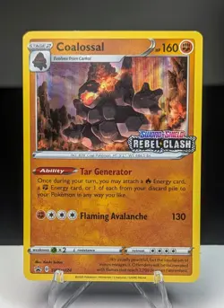 Pokemon Coalossal SWSH024 Sword & Shield:Rebel Clash Black Star Promo Card Holo - Image 1