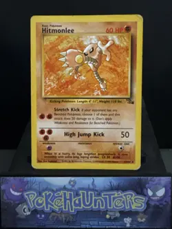 Pokemon Card Hitmonlee 22/62 Fossil Set Non Holo Rare WOTC Played - Image 1