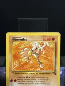 Pokemon Card Hitmonlee 22/62 Fossil Set Non Holo Rare WOTC Played - Image 2