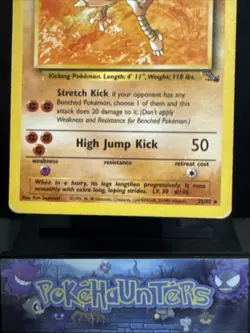 Pokemon Card Hitmonlee 22/62 Fossil Set Non Holo Rare WOTC Played - Image 4