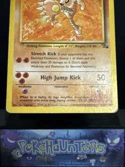 Pokemon Card Hitmonlee 22/62 Fossil Set Non Holo Rare WOTC Played - Image 5