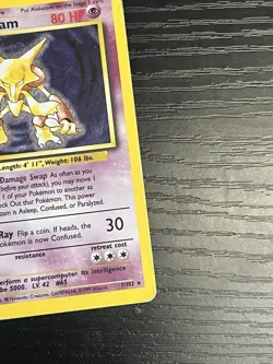 Pokemon TCG Alakazam 001/102 Base Set Holo Vintage Rare Card WOTC 1999 HP - Image 5
