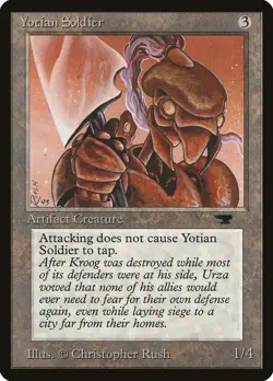 MTG Yotian Soldier MP Antiquities ATQ Magic Gathering card old school - Image 1
